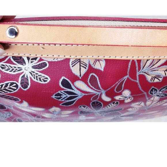 NWT CAVALCANTI Collection Italian Large Floral Clutch Wristlet Handbag Purse Red - Picture 15 of 16